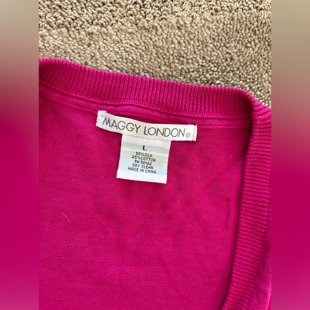 Magenta Maggie, London, crop cardigan size large.